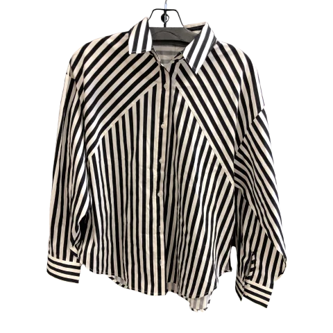 Top Long Sleeve By Express In Striped Pattern, Size: S