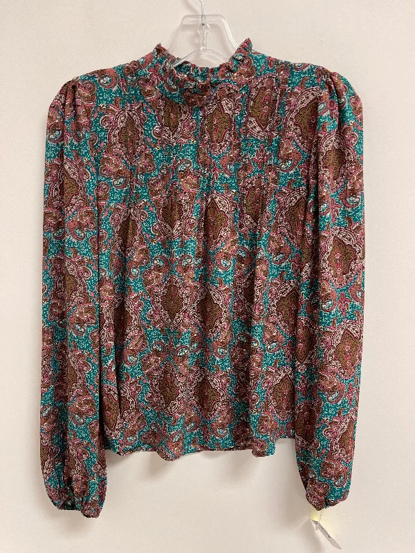 Top Long Sleeve By Joie In Green & Pink, Size: Xs