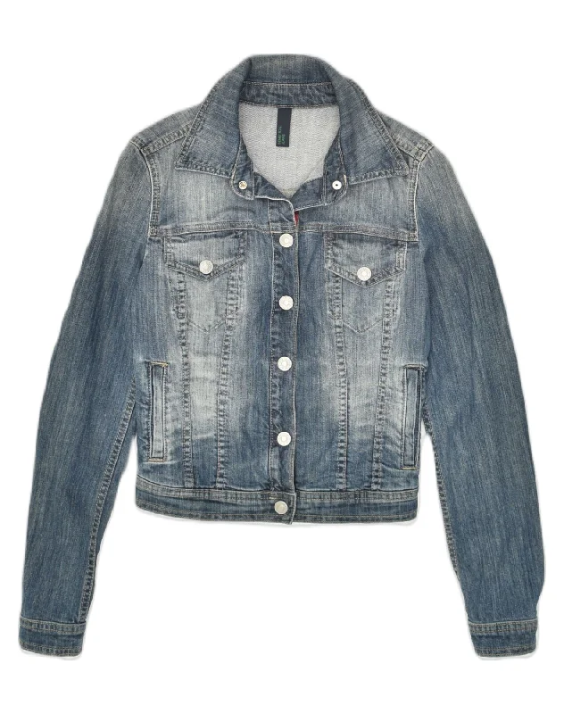 BENETTON Womens Denim Jacket UK 6 XS Blue