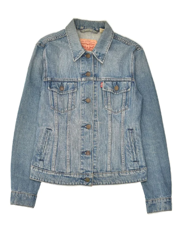 LEVI'S Womens Denim Jacket UK 10 Small Blue Cotton