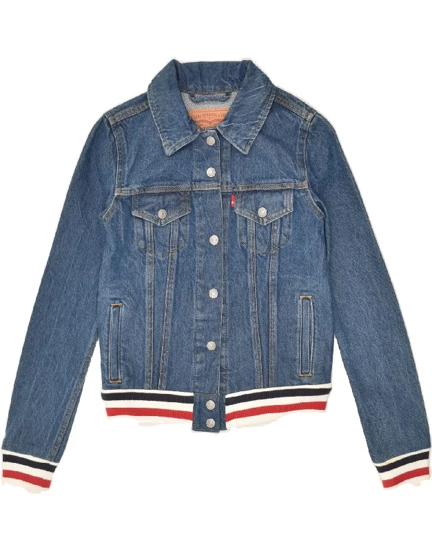 LEVI'S Womens Denim Jacket UK 6 XS Blue Cotton