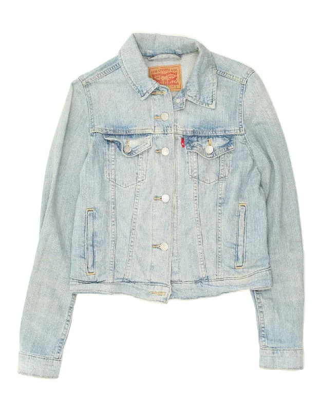 LEVI'S Womens Denim Jacket UK 8 Small Blue Cotton