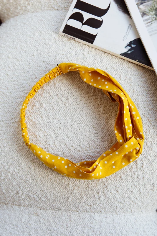 Top Knot Headband Spotted Yellow