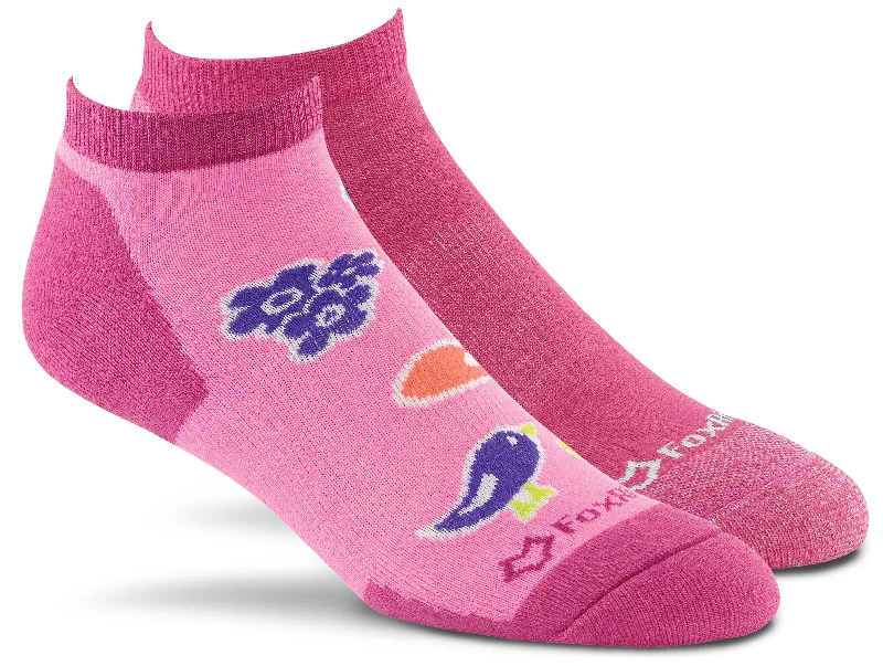 FoxRiver Women's Motif Scrubs Low-Cut Lightweight Cushioned Socks (2 Pack)