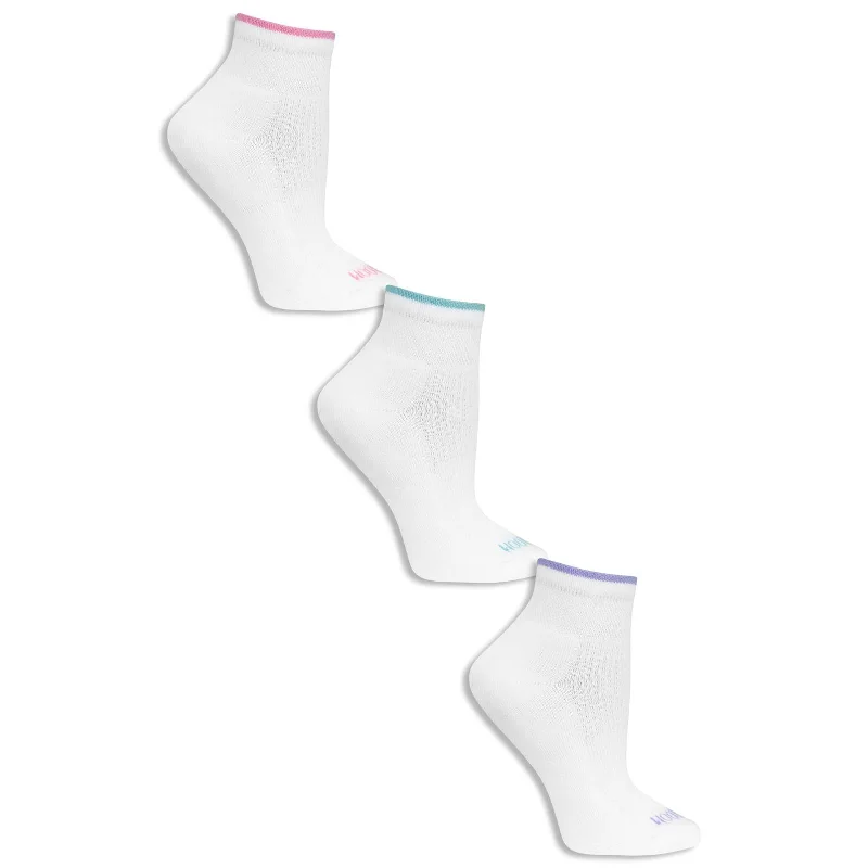 Fruit of the Loom Womens 3 Pair Breathable Cotton Ankle Socks