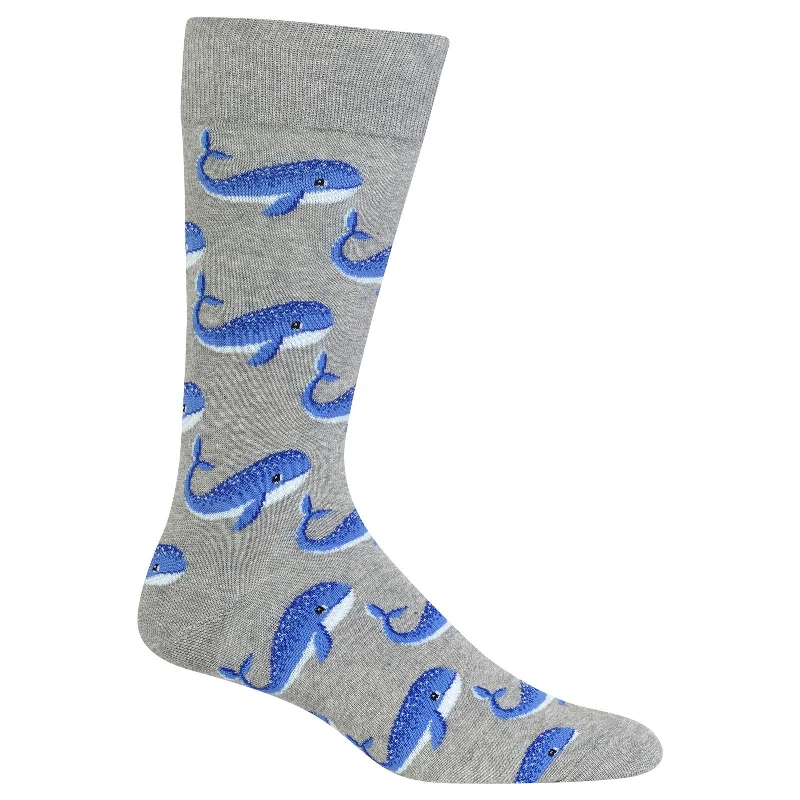 Hot Sox Mens Whale Crew Socks