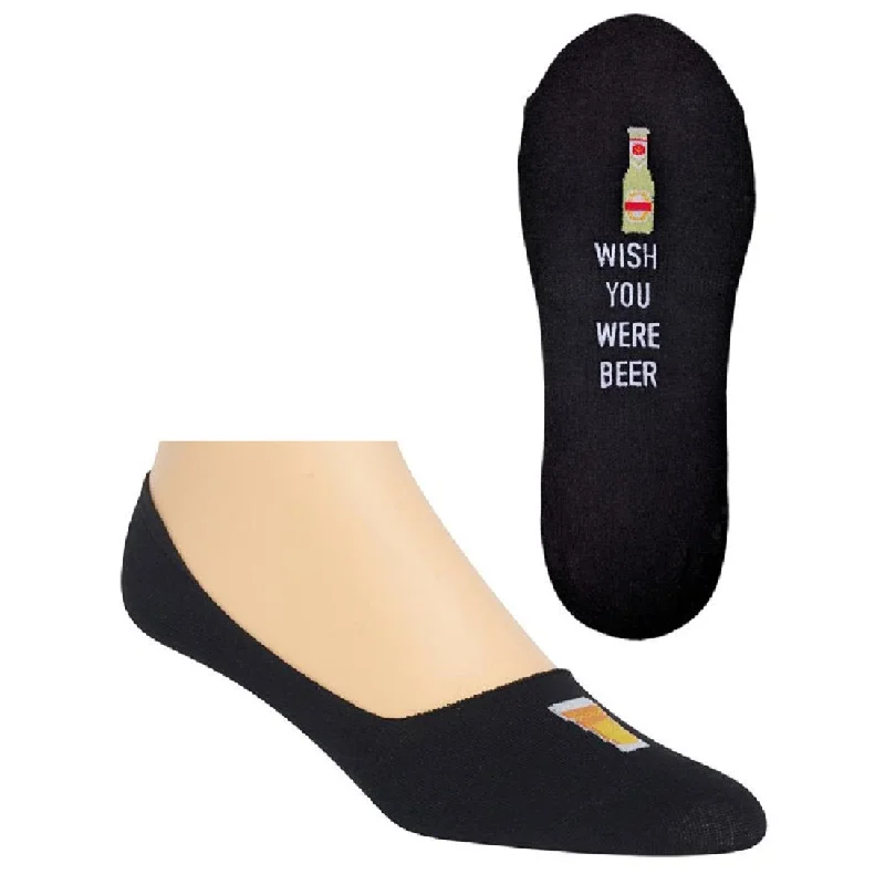 Hot Sox Mens Wish You Were Beer Liner Socks