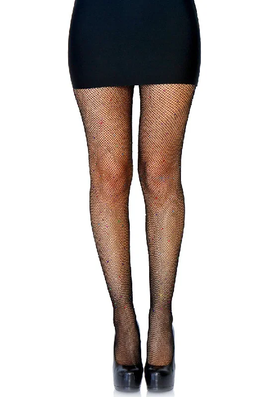 Mini Rhinestone Fishnet Pantyhose